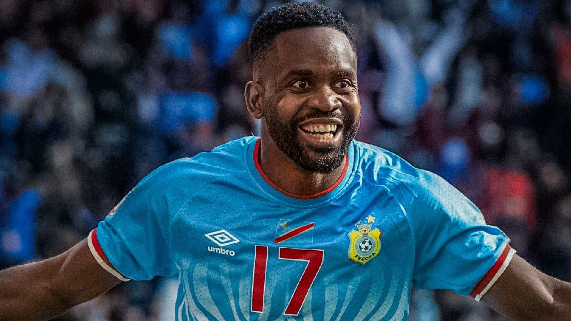 Cedric Bakambu celebra su gol en el RD Congo - Senegal