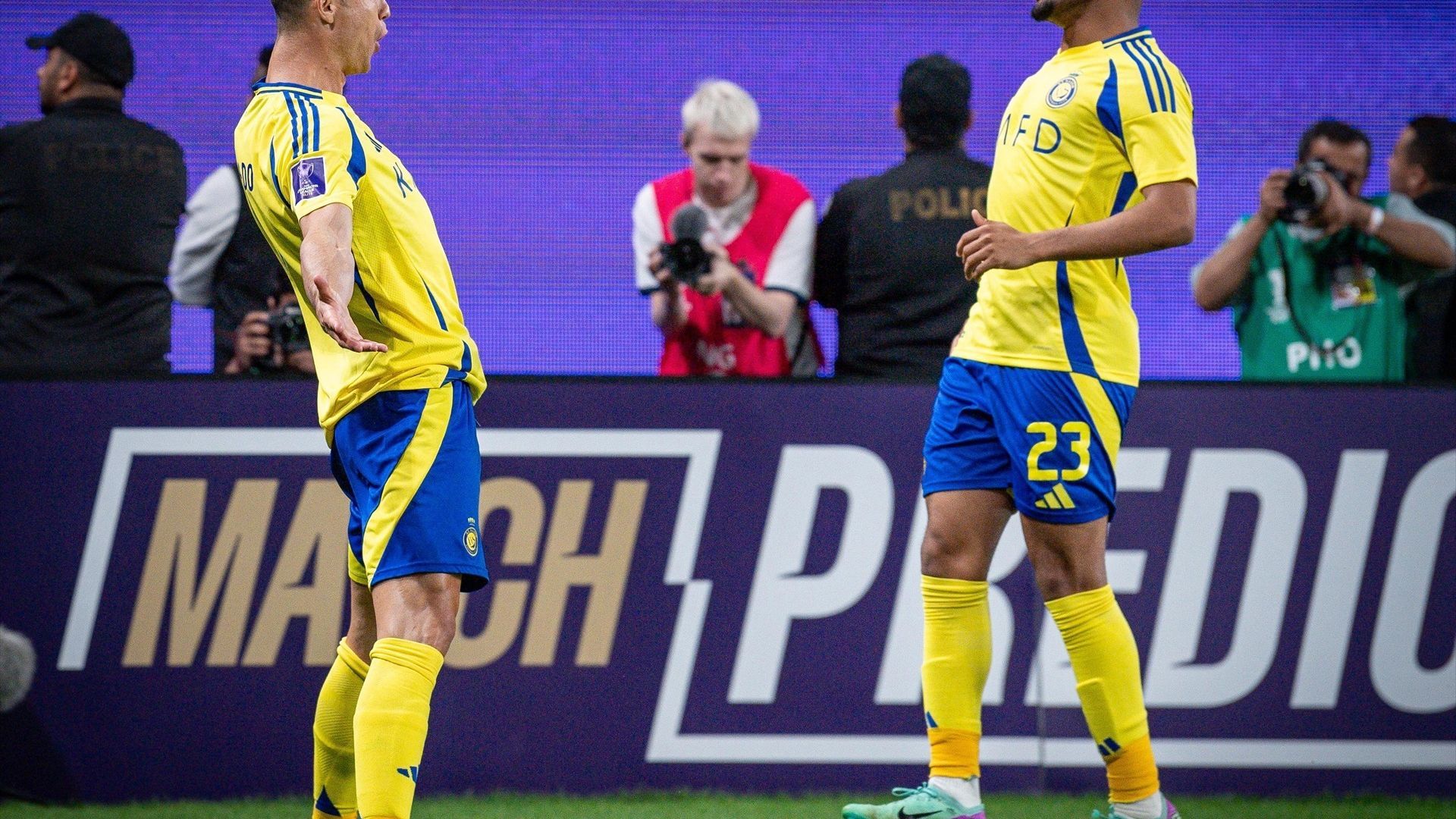 Cristiano Rolando celebrando un gol con el Al-Nassr