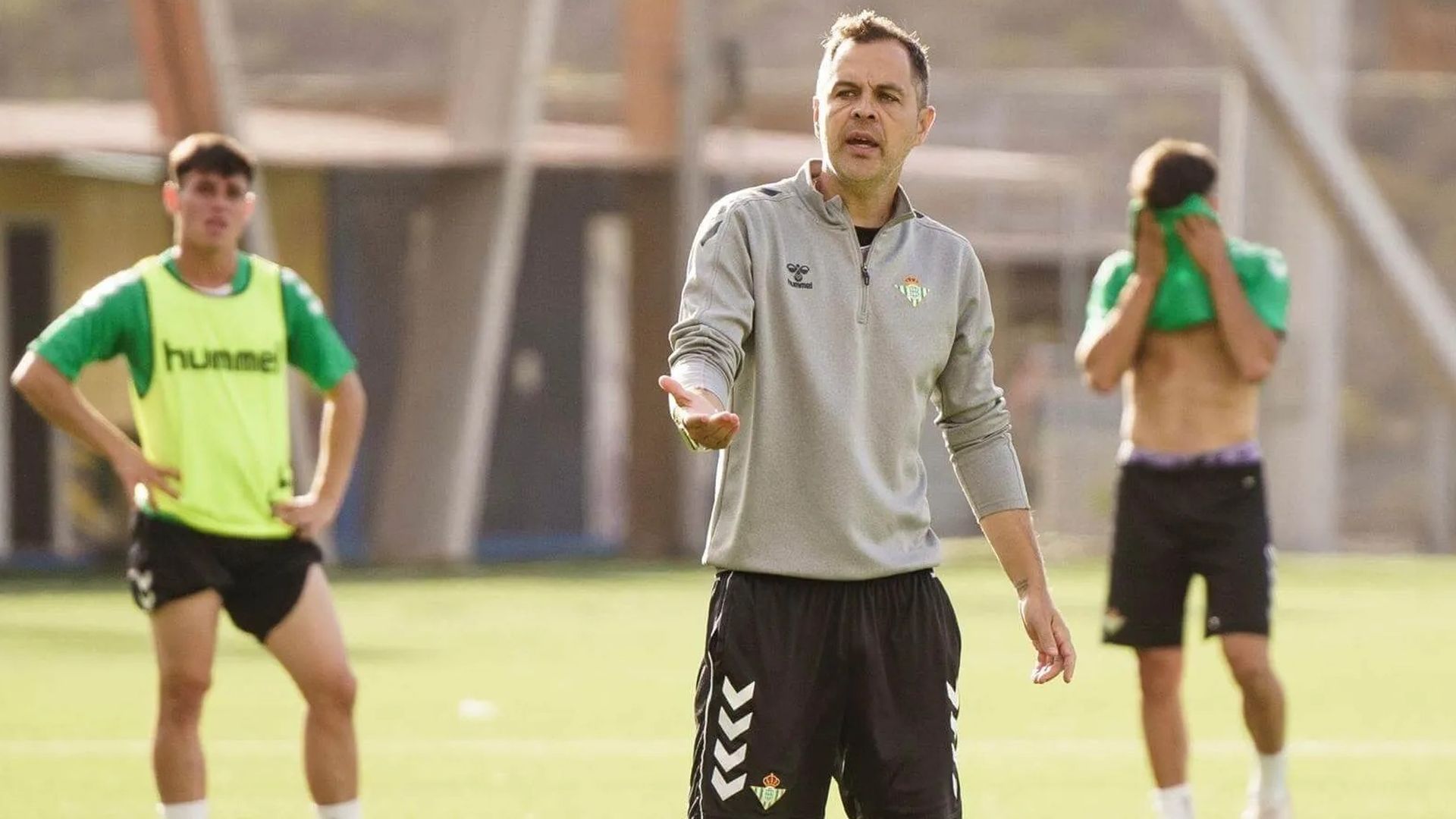 Dani Fragoso, en un entrenamiento con el Juvenil A