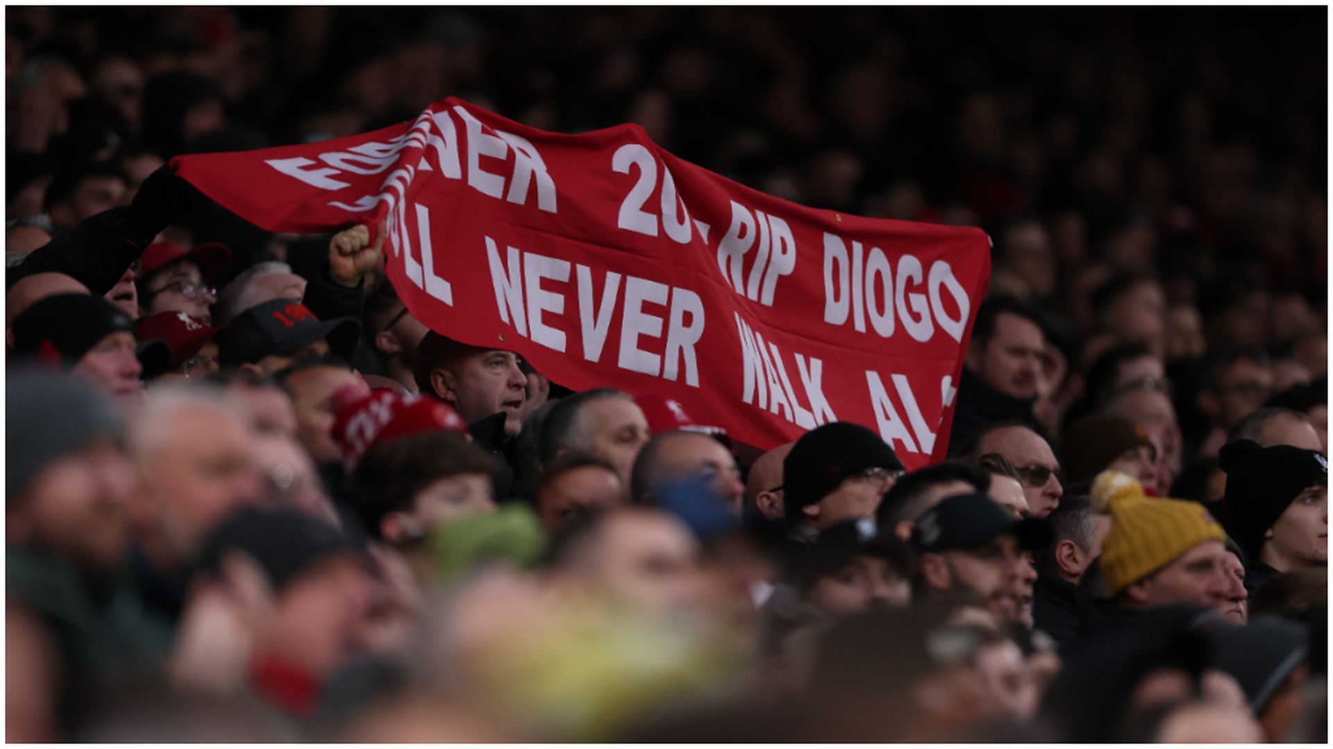 El homenaje a Diogo Jota en Anfield
