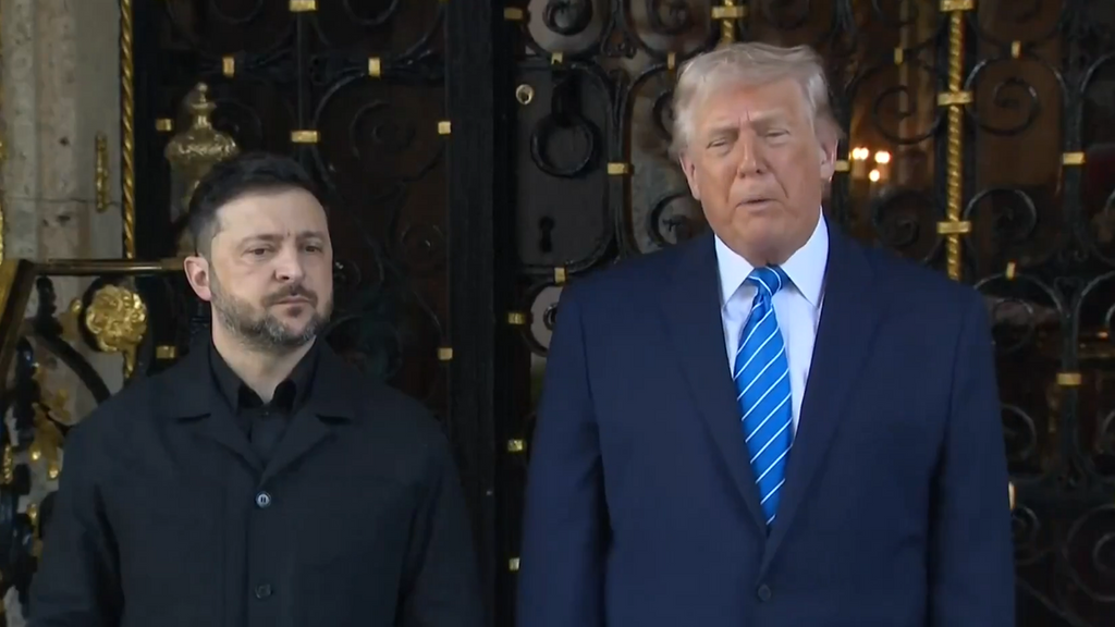 Donald Trump y Volodimir Zelenski se reúnen en Florida para evaluar el plan de paz del mandatario nortamericano