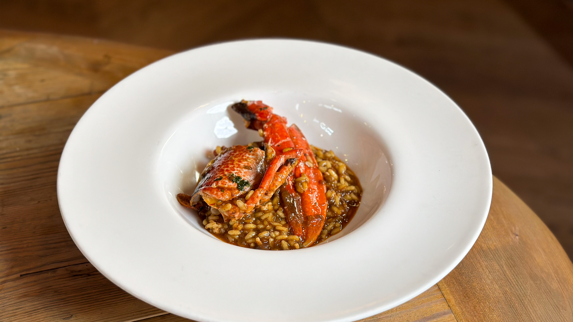 El arroz de bogavante ya emplatado