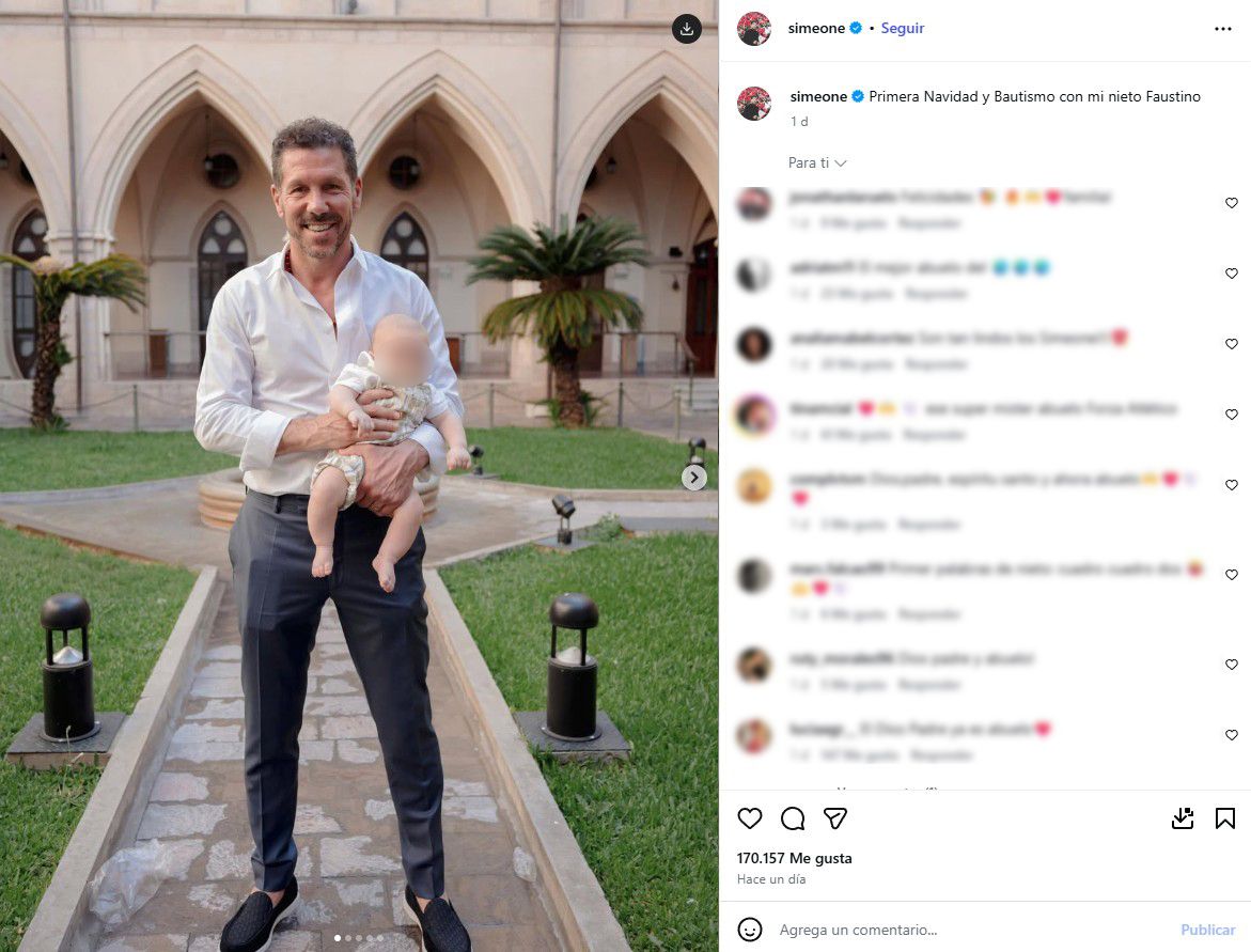 Cholo Simeone con su nieto