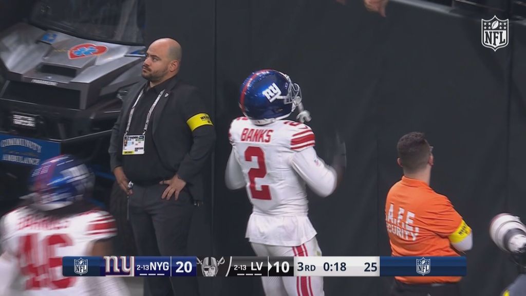 Deonte Banks ilumina el Allegiant Stadium con un touchdown de 95 yardas