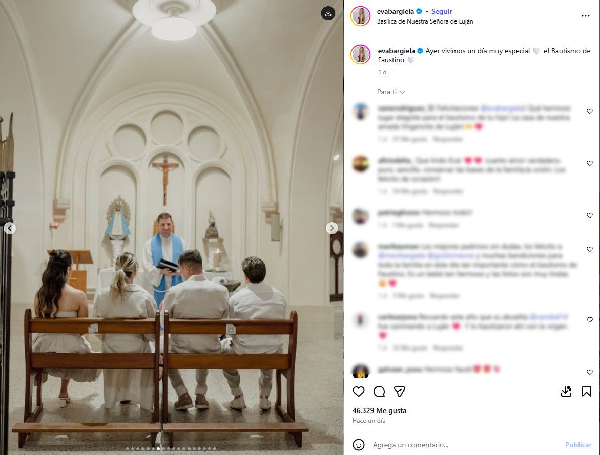 El pequeño Faustino fue bautizado en Argentina