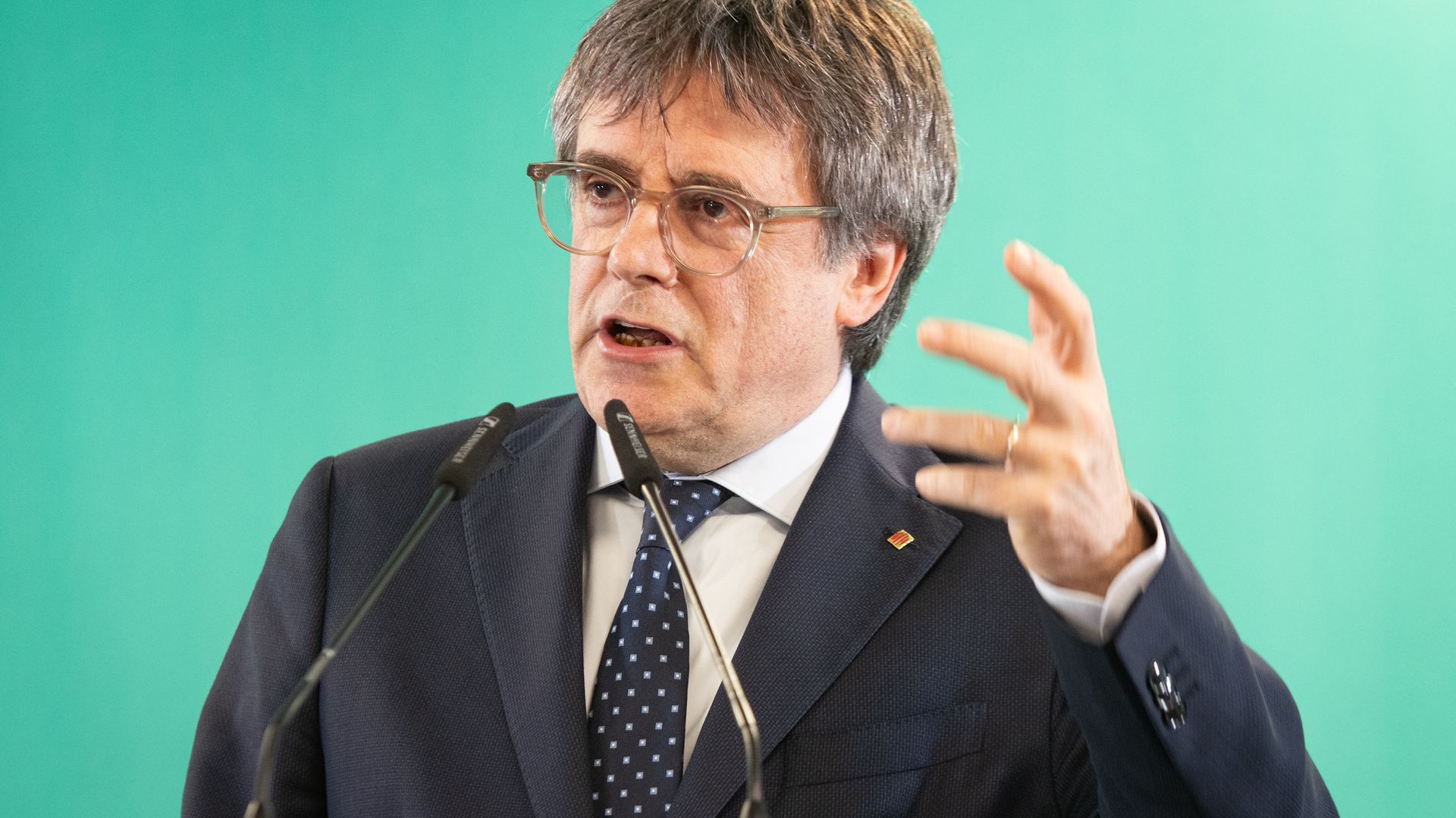 El presidente de Junts, Carles Puigdemont, durante una rueda de prensa El presidente de Junts, Carles Puigdemont, durante una rueda de prensa