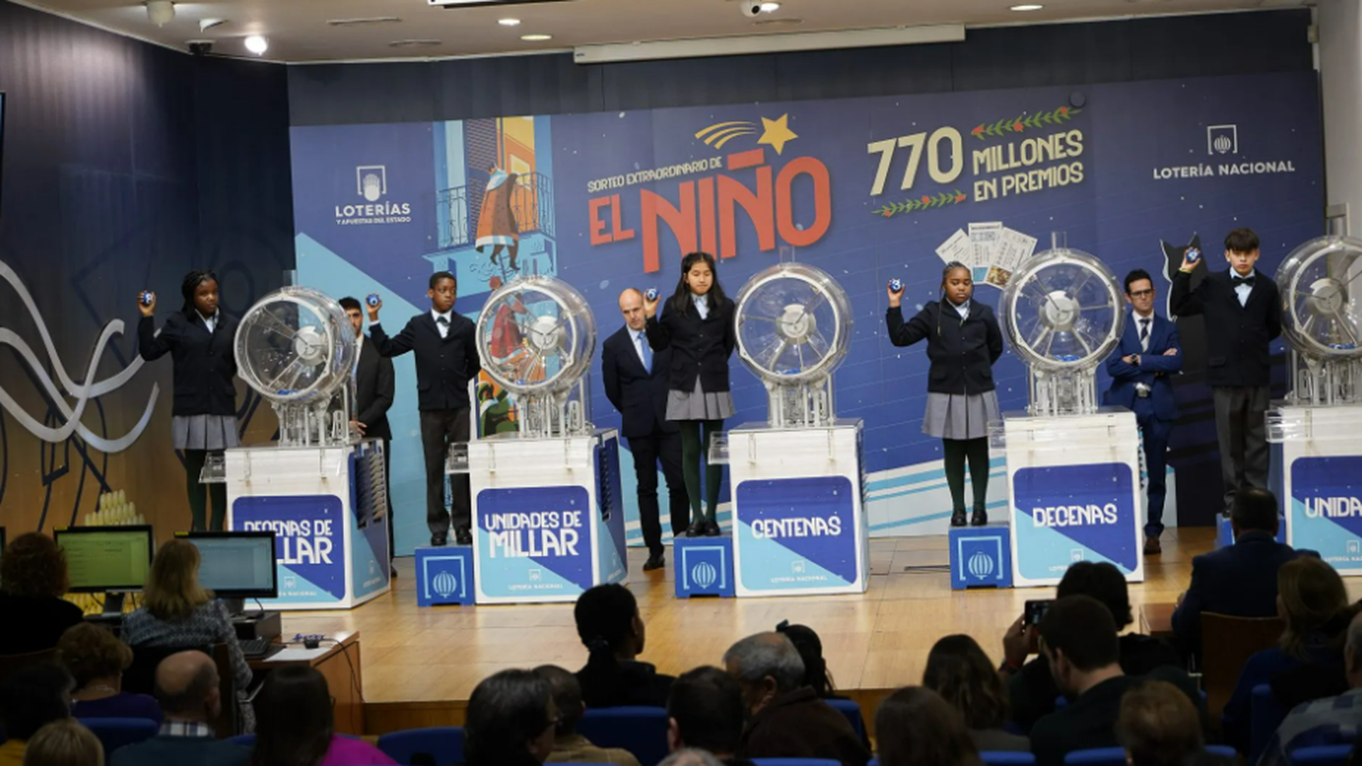 Imagen de archivo del sorteo extraordinario de la lotería del Niño