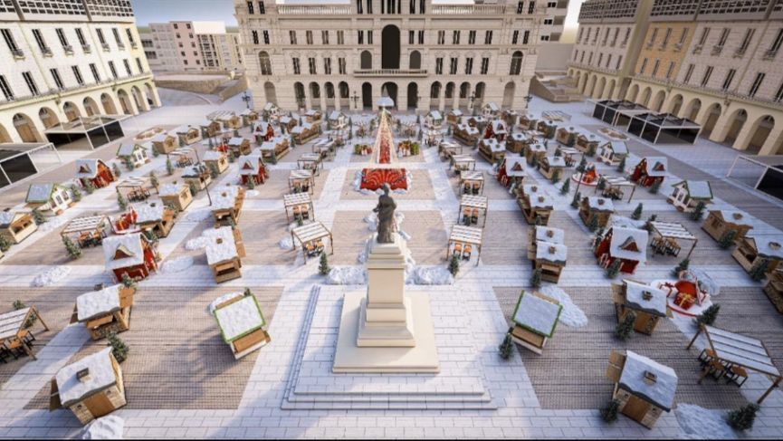 Imagen del proyecto del mercado navideño de A Coruña que presentó la organización