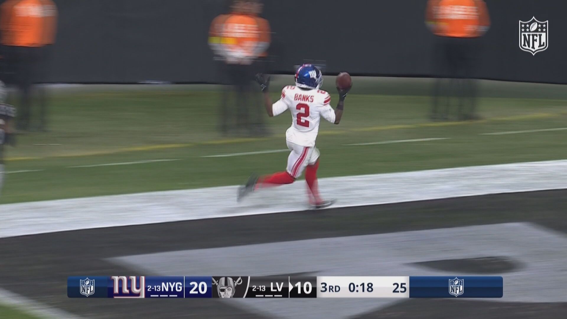 La carrera de Deonte Banks para anotar el touchdown