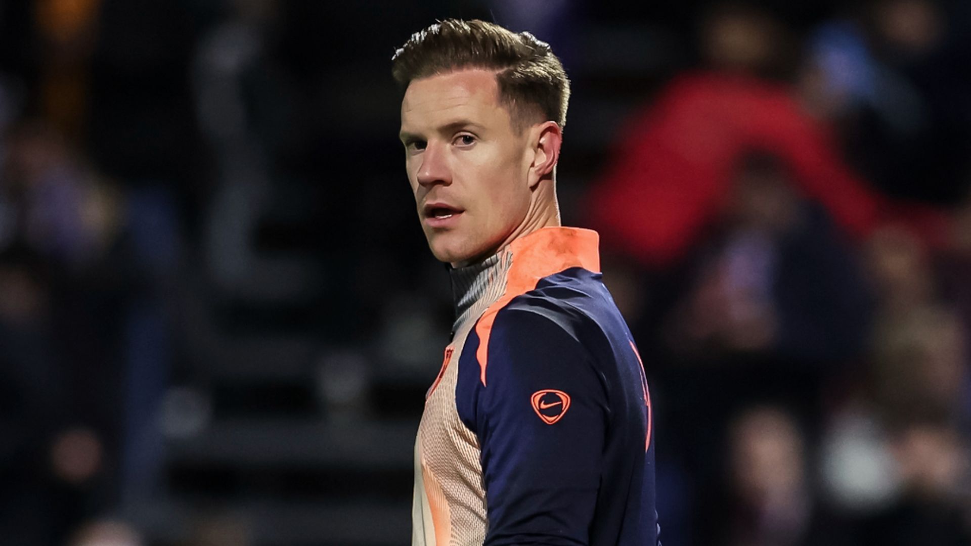 Ter Stegen en un partido con el Barça