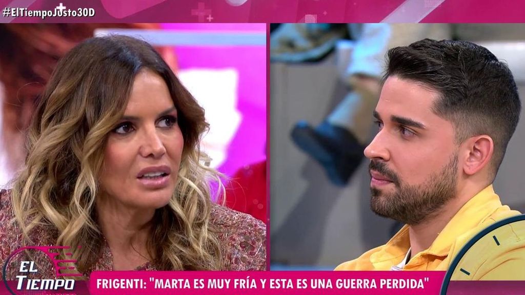 El tenso cara a cara entre Miguel Frigenti y Marta López en plató: "Es una pelota y un poco convenida"