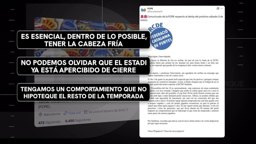 El Espanyol se blinda para el derbi y prohíbe en el estadio toda simbología relacionada con el FC Barcelona