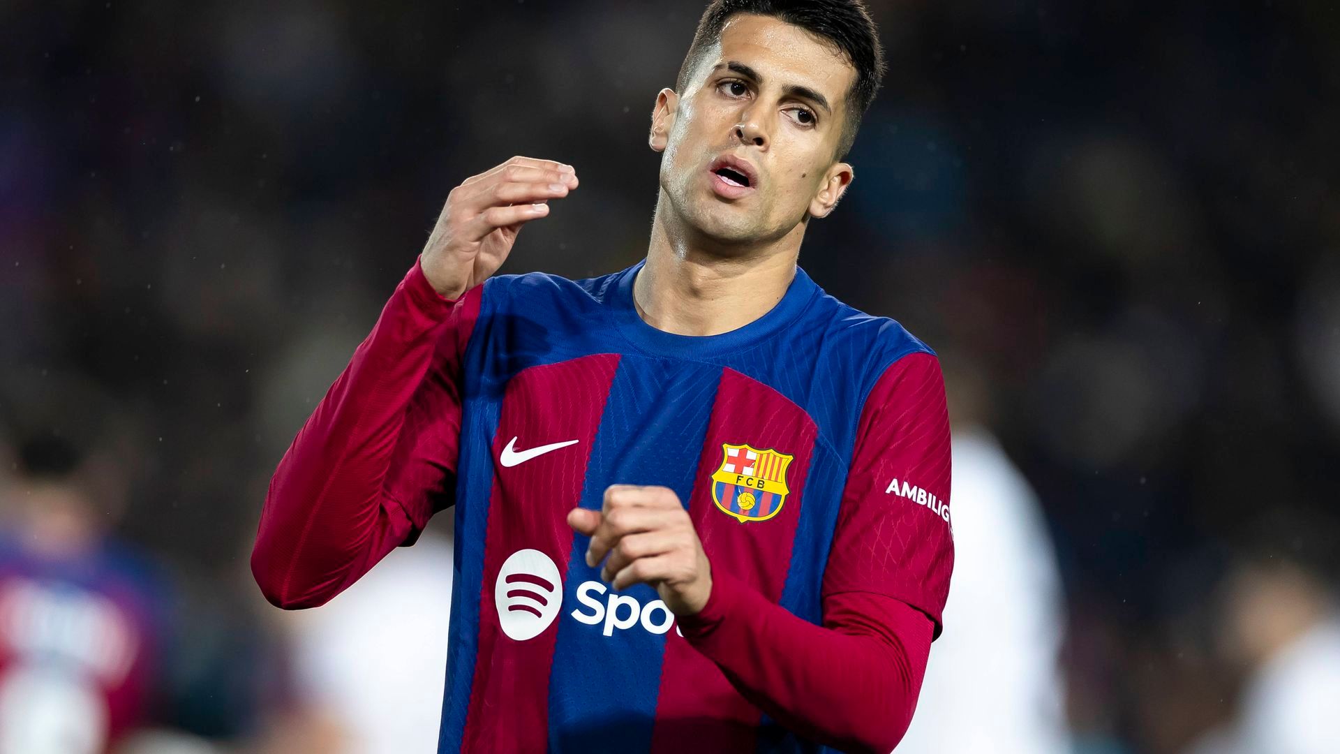 Joao Cancelo en un partido del FC Barcelona