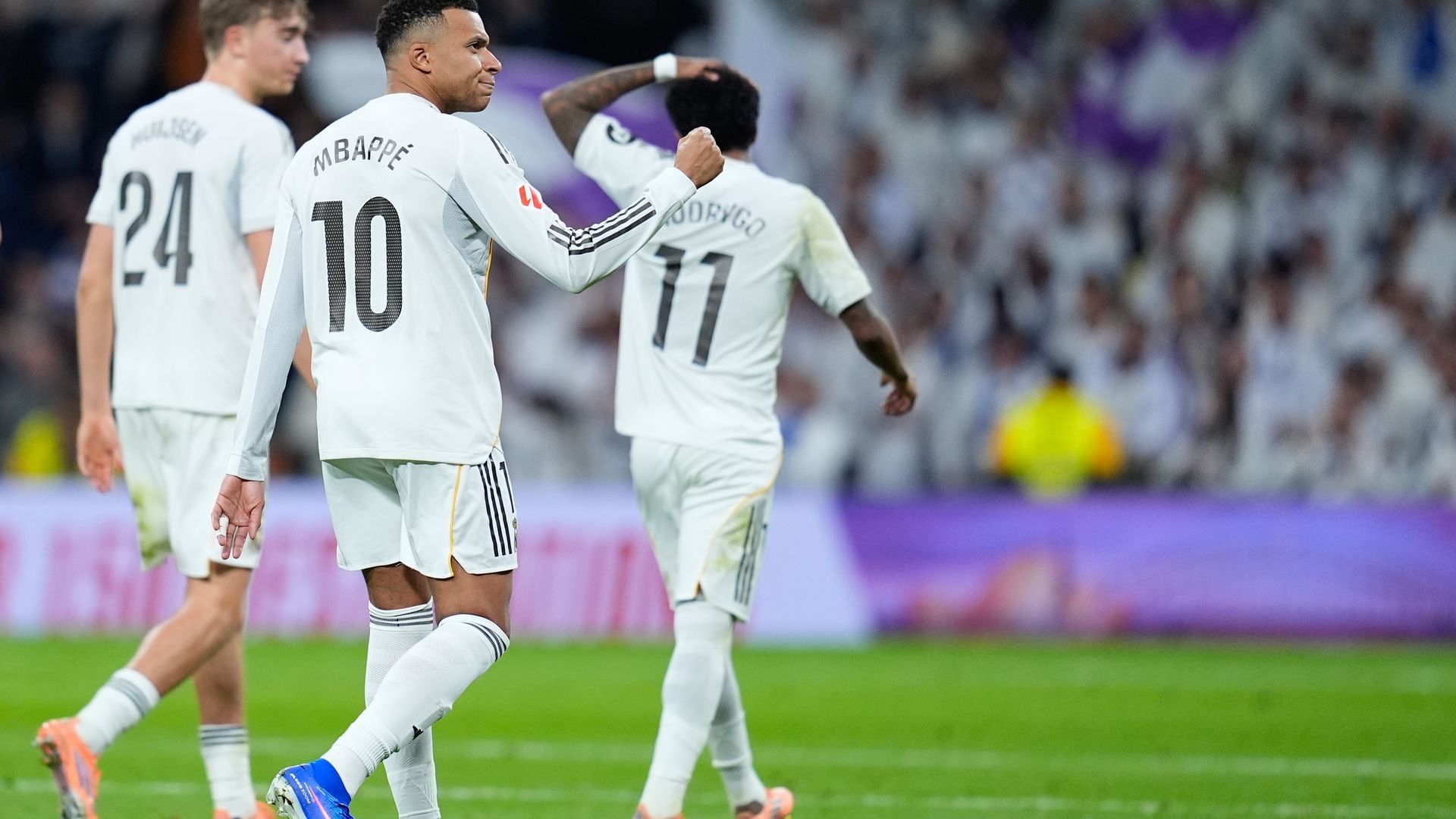 Mbappé celebrando un gol en el último partido del Real Madrid en 2025 Mbappé celebrando un gol en el último partido del Real Madrid en 2025