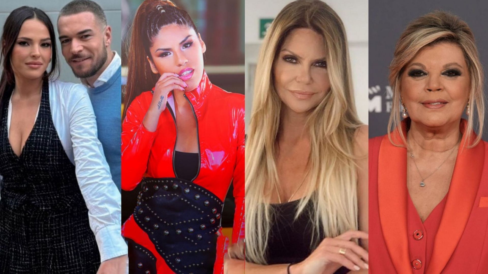 Montaje con fotos de Marta Peñate y Tony Spina, Isa Pantoja, Makoke y Terelu Campos