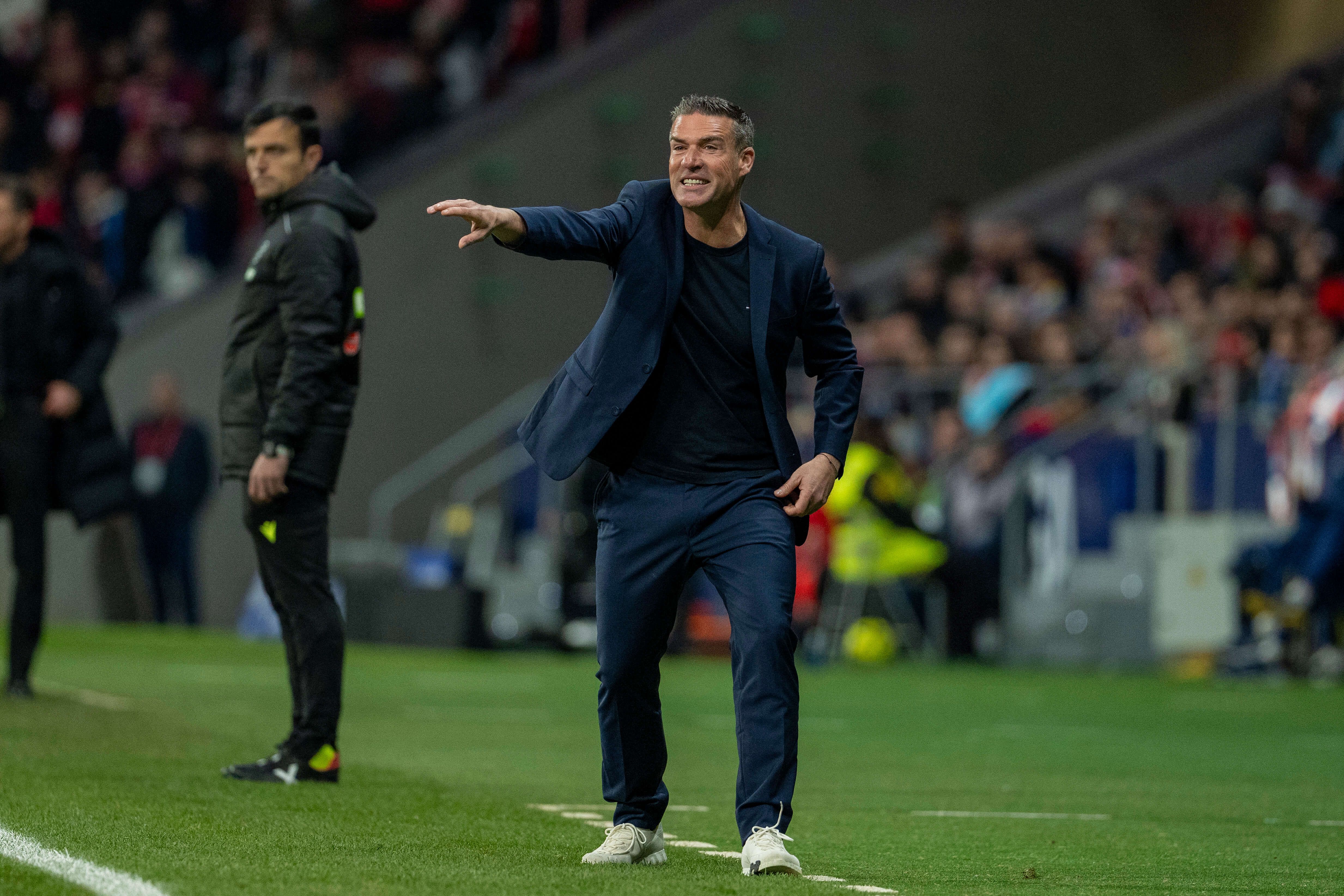 Luis Carrión, en el Atlético - Real Oviedo.