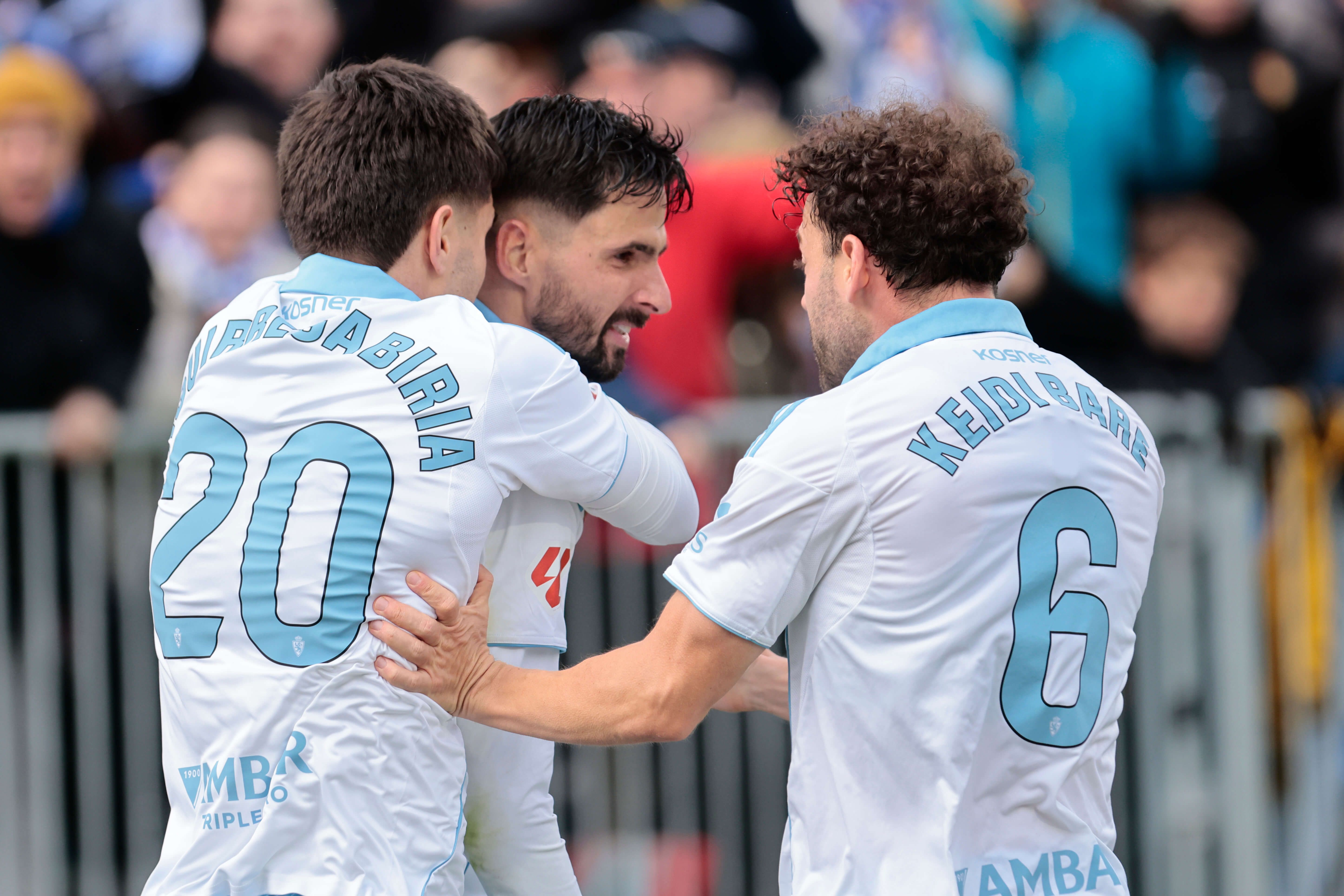 Kenan Kodro celebra su gol en el Real Zaragoza - Leganés.