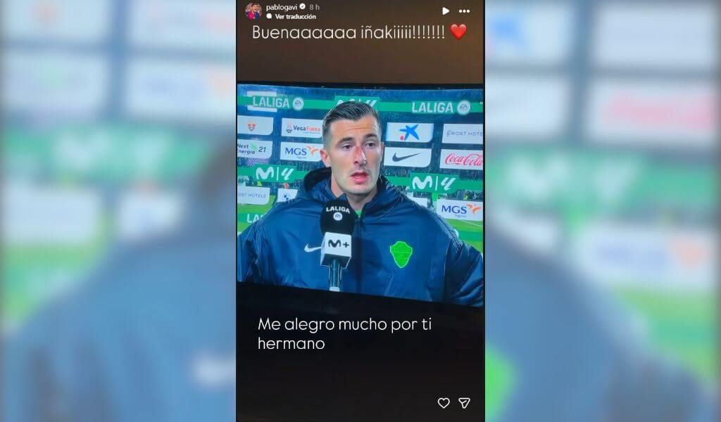  La story que subió Gavi tras el Elche 2-2 Real Madrid