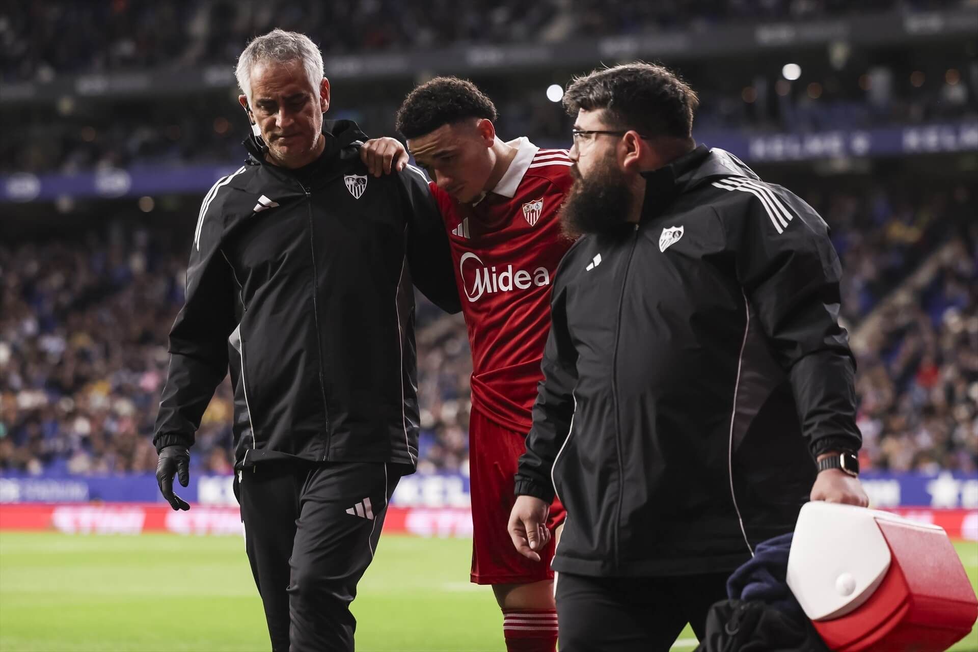 Rubén Vargas, lesionado en el Espanyol - Sevilla.
