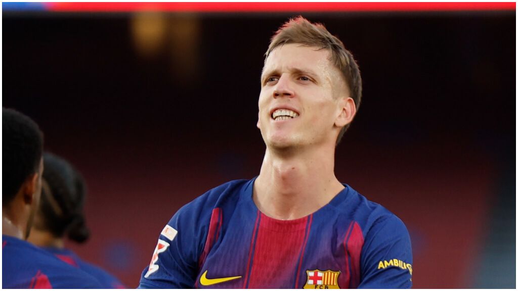 La celebración de Dani Olmo ante el Alavés. (EFE)