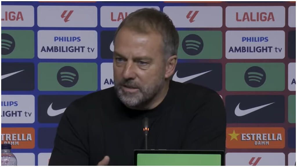 Hansi Flick, en rueda de prensa. (LALIGA)