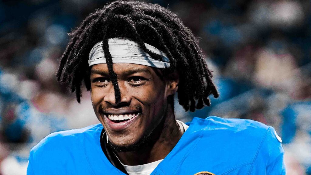 Jameson Williams, durante el partido de NFL Lions-Packers.