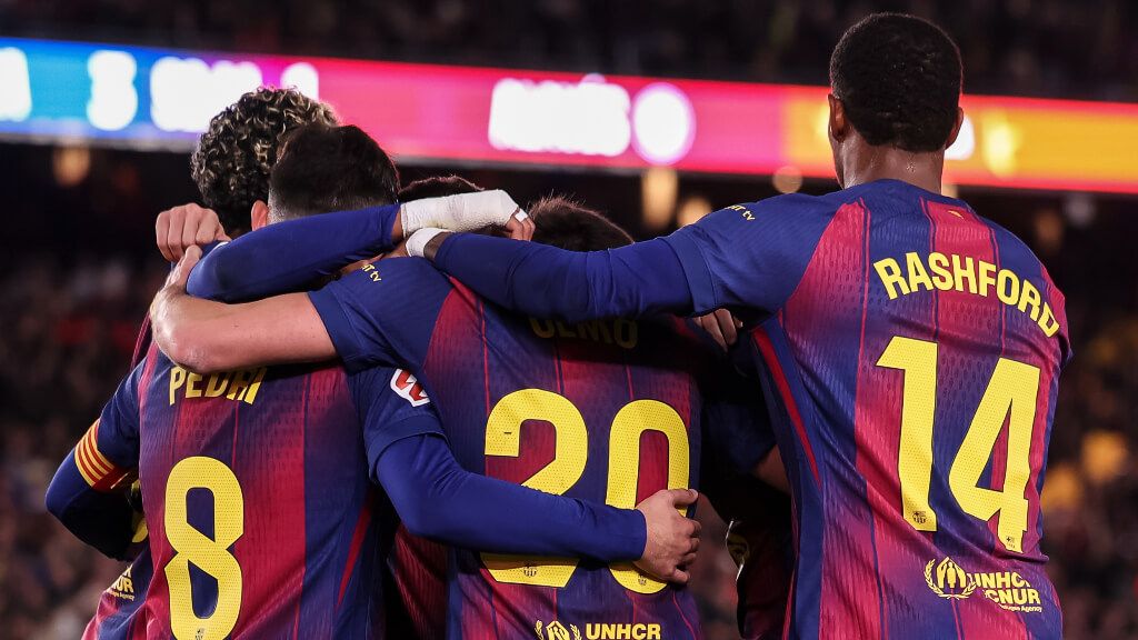  El Barça celebra en el Camp Nou (Europa Press)