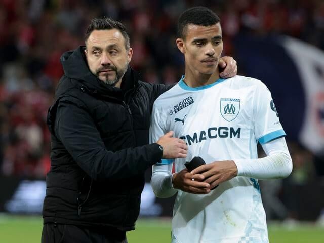  De Zerbi junto a Mason Greenwood (Redes Sociales)