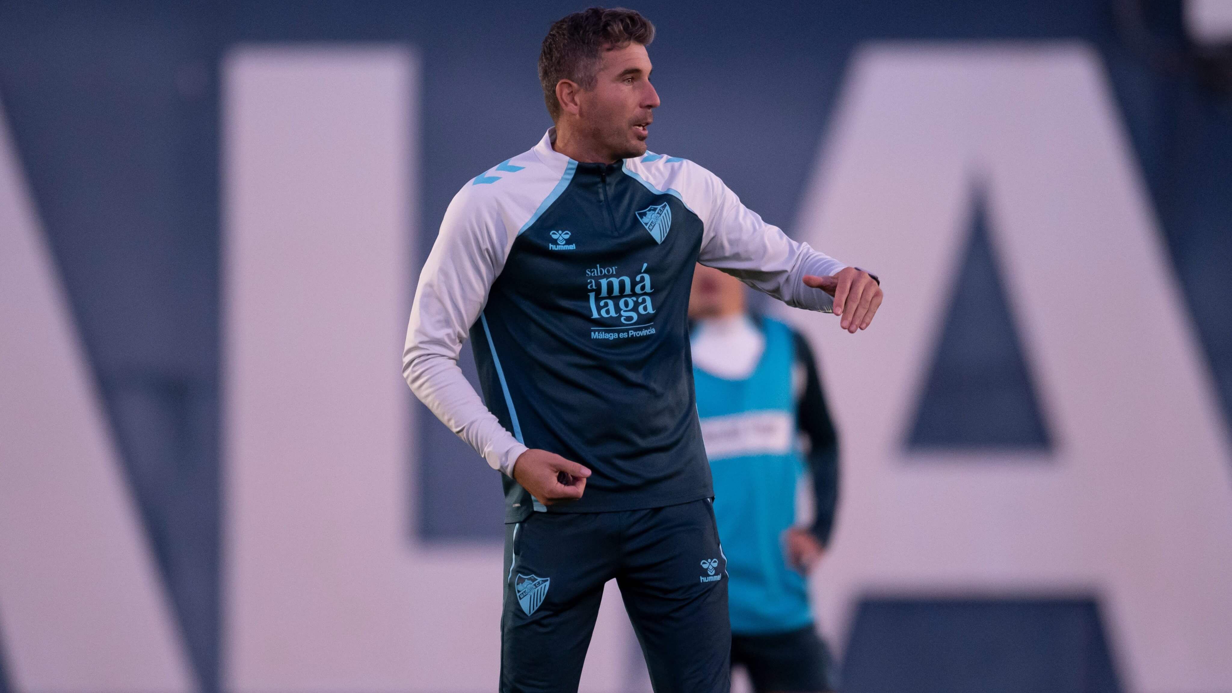 Juan Funes, en un entrenamiento del Málaga CF.