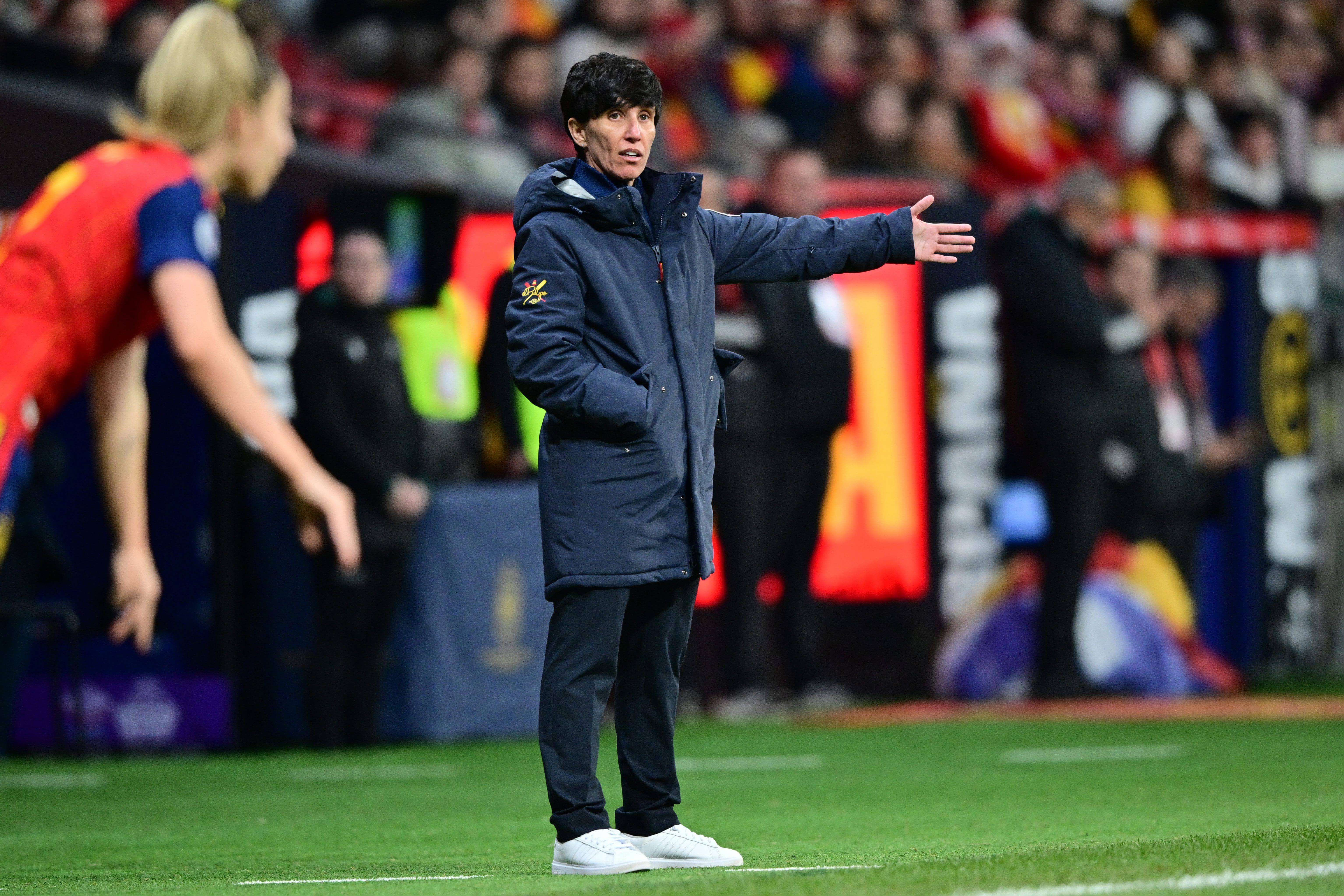 Sonia Bermúdez, en la banda durante el España-Alemania (FOTO: Cordón Press).
