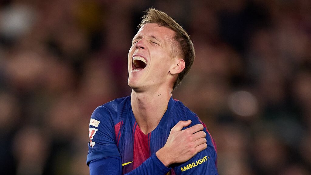 Dani Olmo estará fuera hasta 2026 tras su lesión en el hombro (foto: LALIGA).