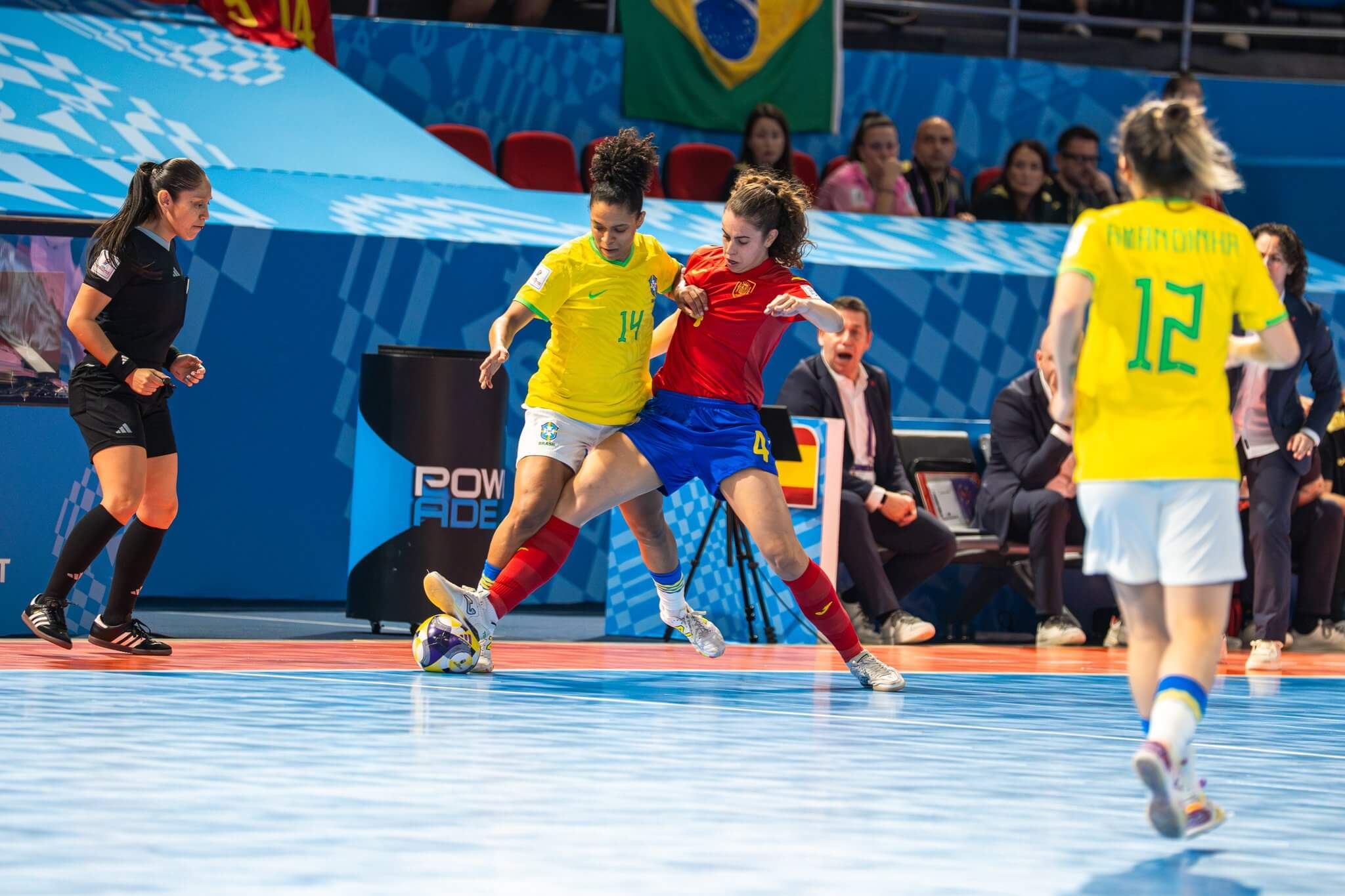  Lance del España-Brasil del Mundial de fútbol sala.