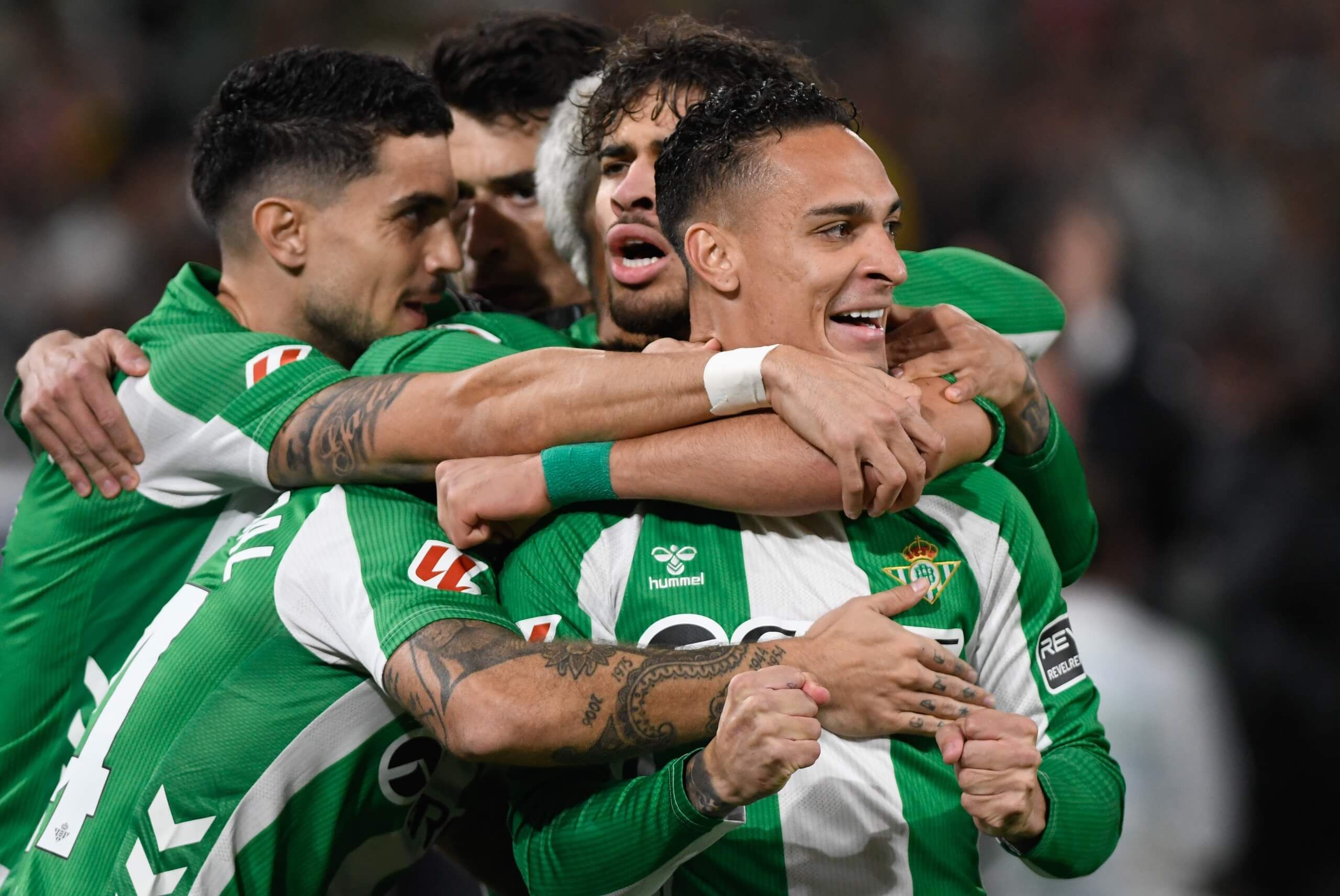  Celebración del gol de Antony ante el Barça.