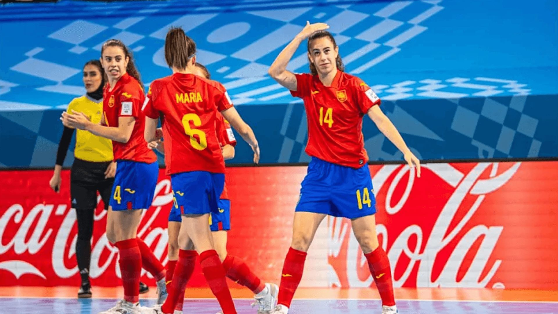  Irene Córdoba celebra un gol en el Marruecos-España.