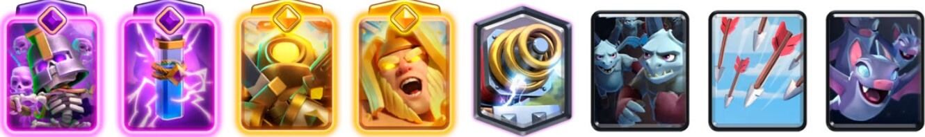 El mazo del mini PEKKA héroe con el apoyo de chispitas.