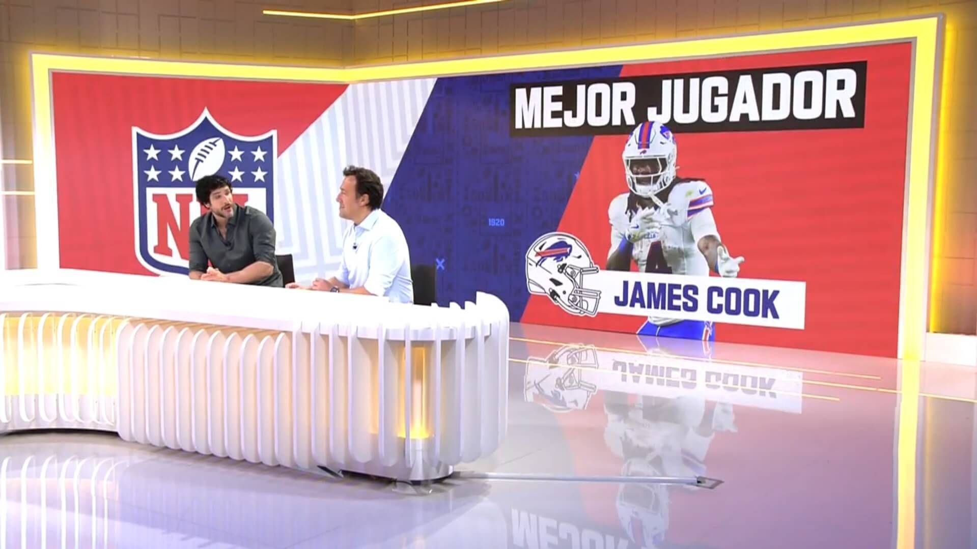  El mejor equipo de la NFL para Ponseti y Sagasti es James Cook de los Buffalo Bills (captura Infini