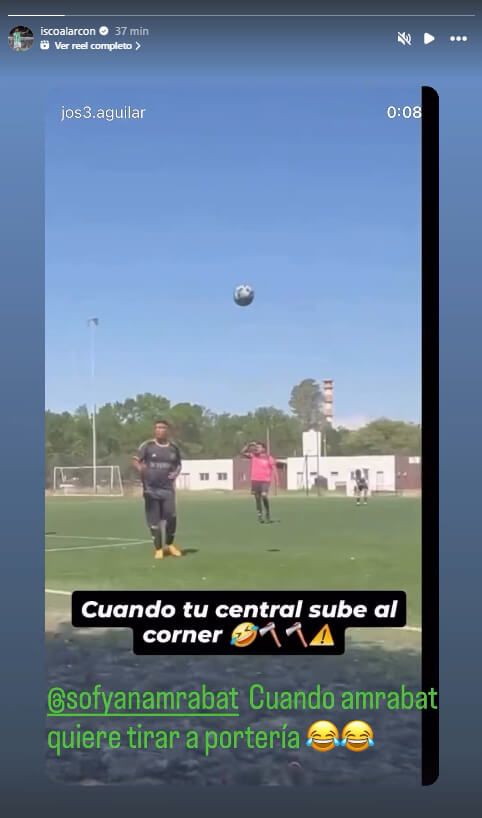  El mensaje publicado por Isco Alarcón.