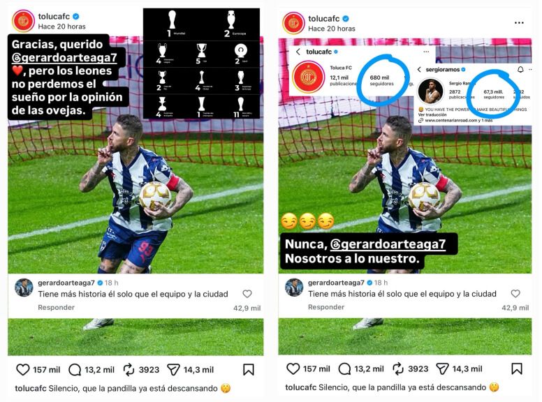  El 'zasca' de Sergio Ramos a Toluca.