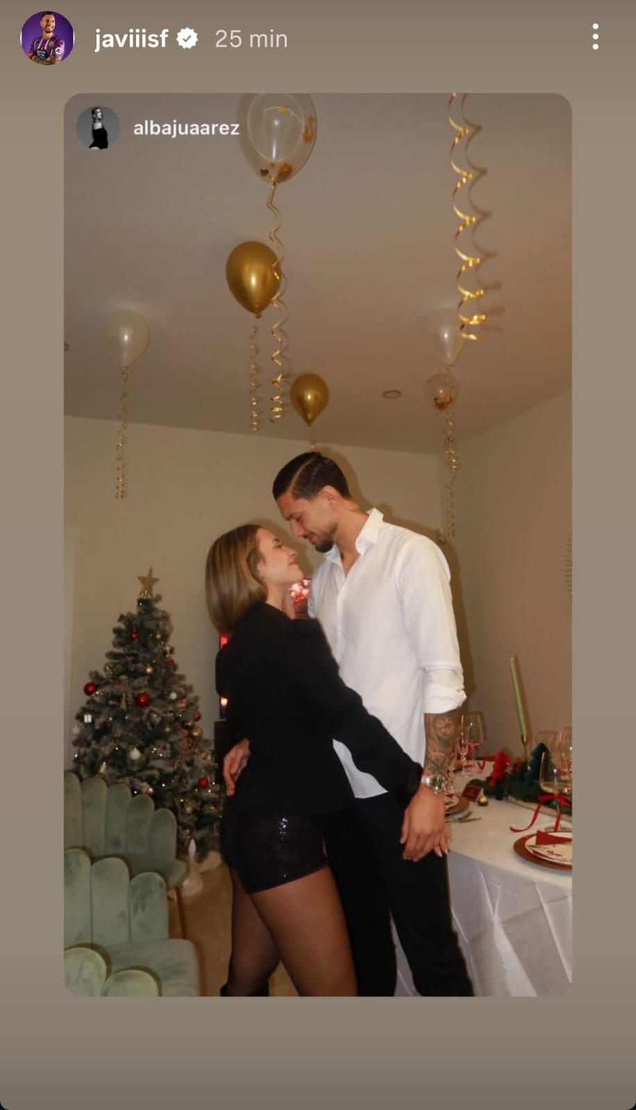 Javi Sánchez celebra el Año Nuevo.