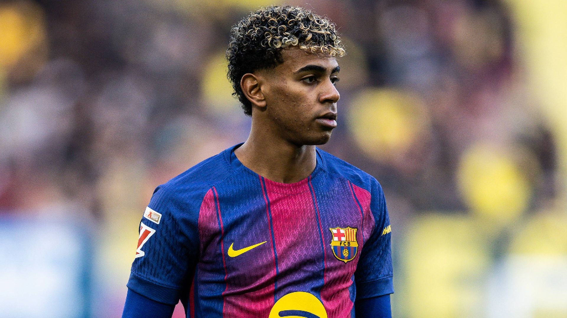 Lamine Yamal en un partido del FC Barcelona