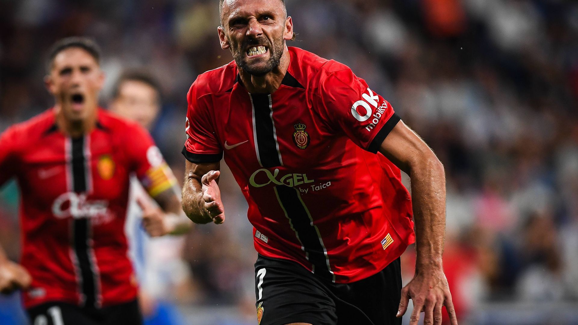 Muriqi celebra un gol con el Mallorca
