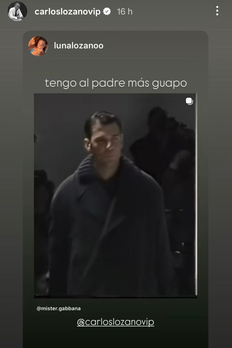 La imagen que ha compartido Luna para presumir de su padre, Carlos Lozano