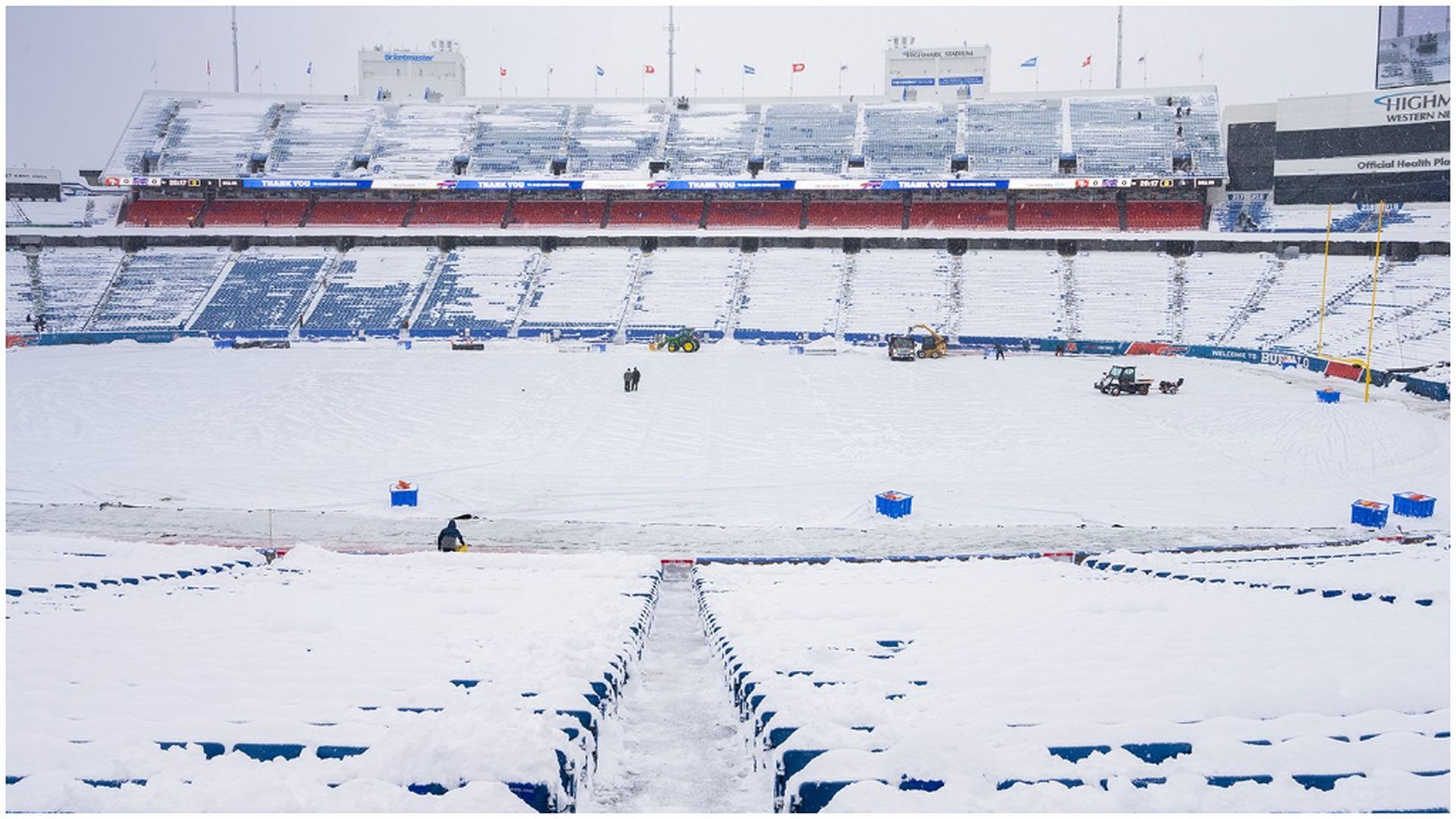 La nieve en el estadio de los Bills La nieve en el estadio de los Bills