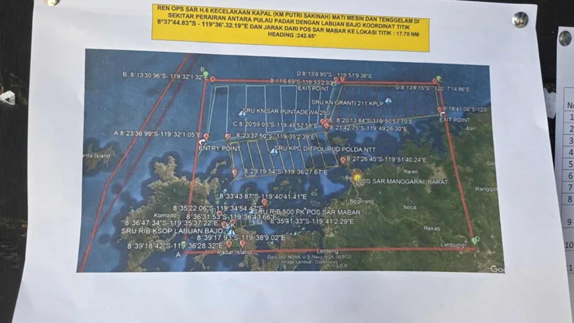 Mapa que rastrean los equipos de rescate que buscan el cuerpo de Fernando Martín y sus hijos