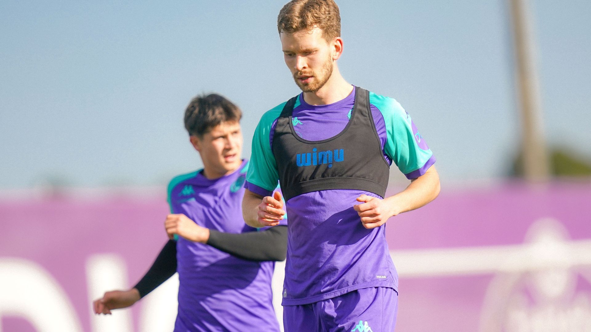 Vegard Erlien, en su primer entrenamiento con el Pucela.