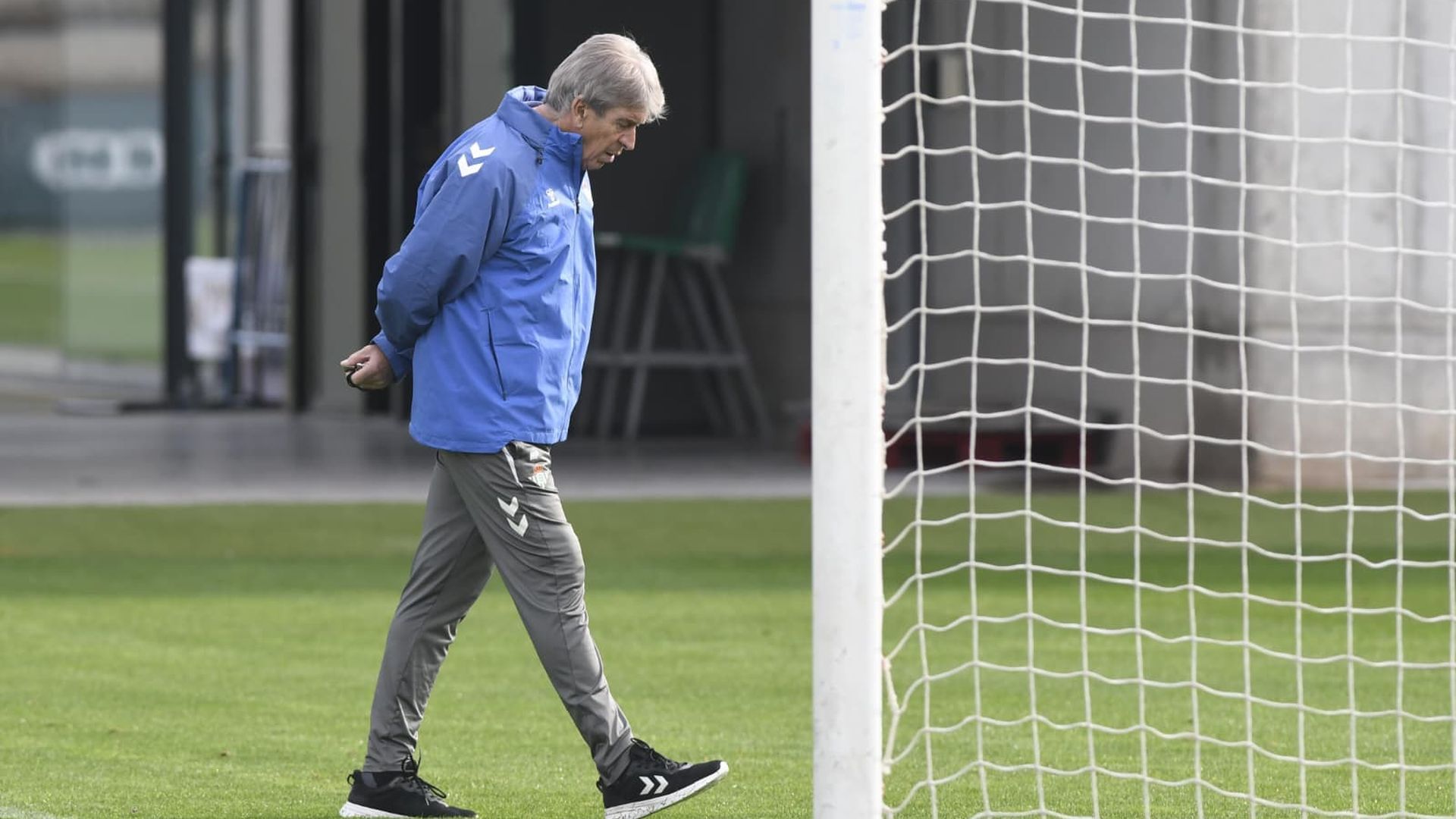 Manuel Pellegrini, en la sesión de este sábado. Manuel Pellegrini, en la sesión de este sábado.