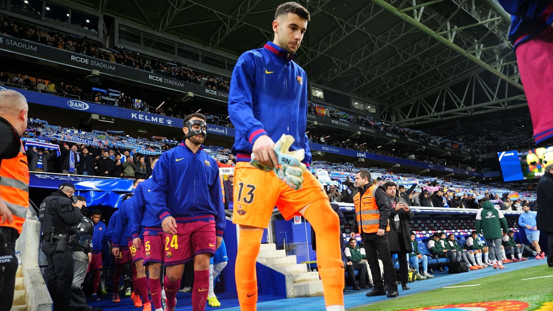 Joan García en el derbi catalán