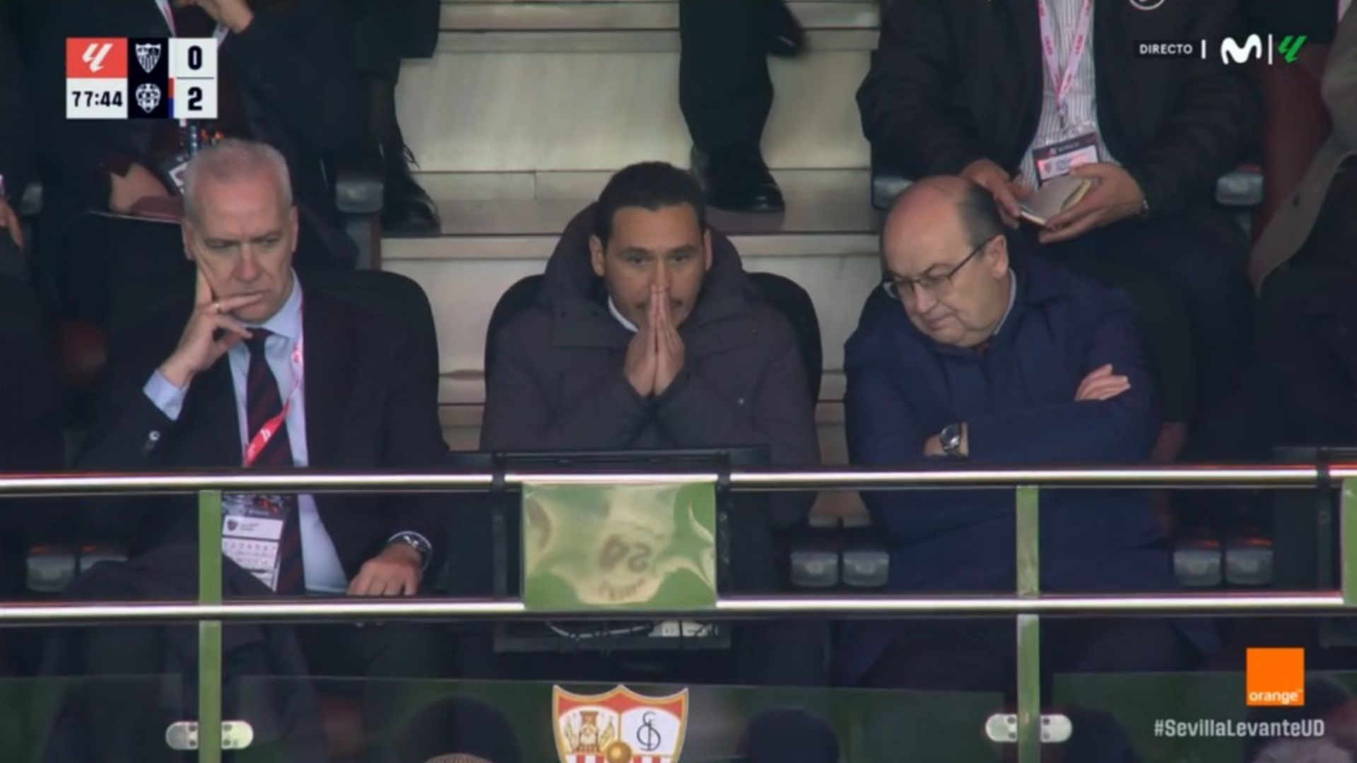 La reacción de Del Nido Carrasco tras el gol del Levante La reacción de Del Nido Carrasco tras el gol del Levante