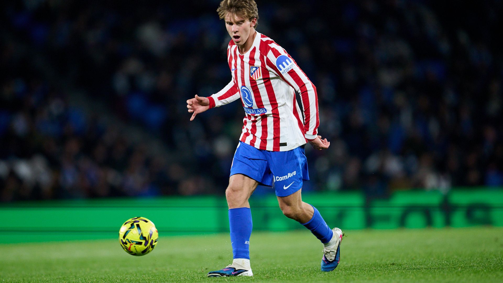 Pablo Barrios, en el Real Sociedad-Atlético