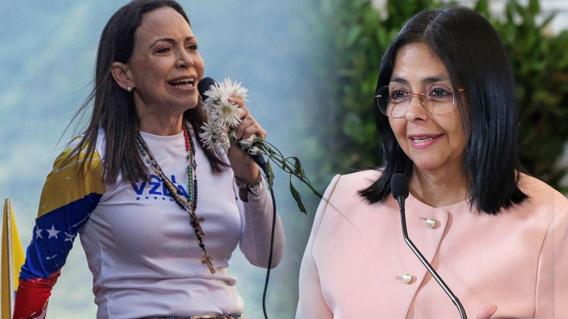 Delcy Rodríguez y María Corina Machado, cara y cruz de dos mujeres en la era postmaduro